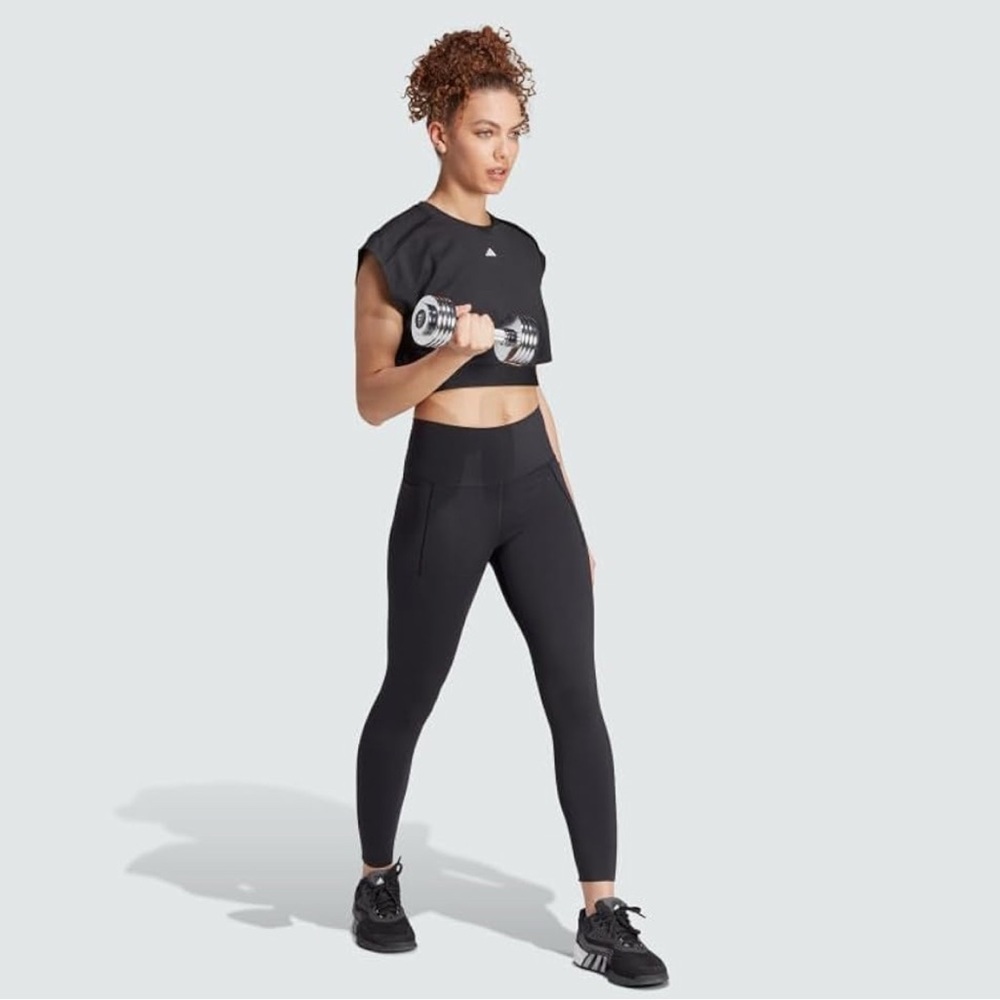 adidas Womens Power AEROREADY Crop Sleeveless Tee Size Large - Picture 3 of 11